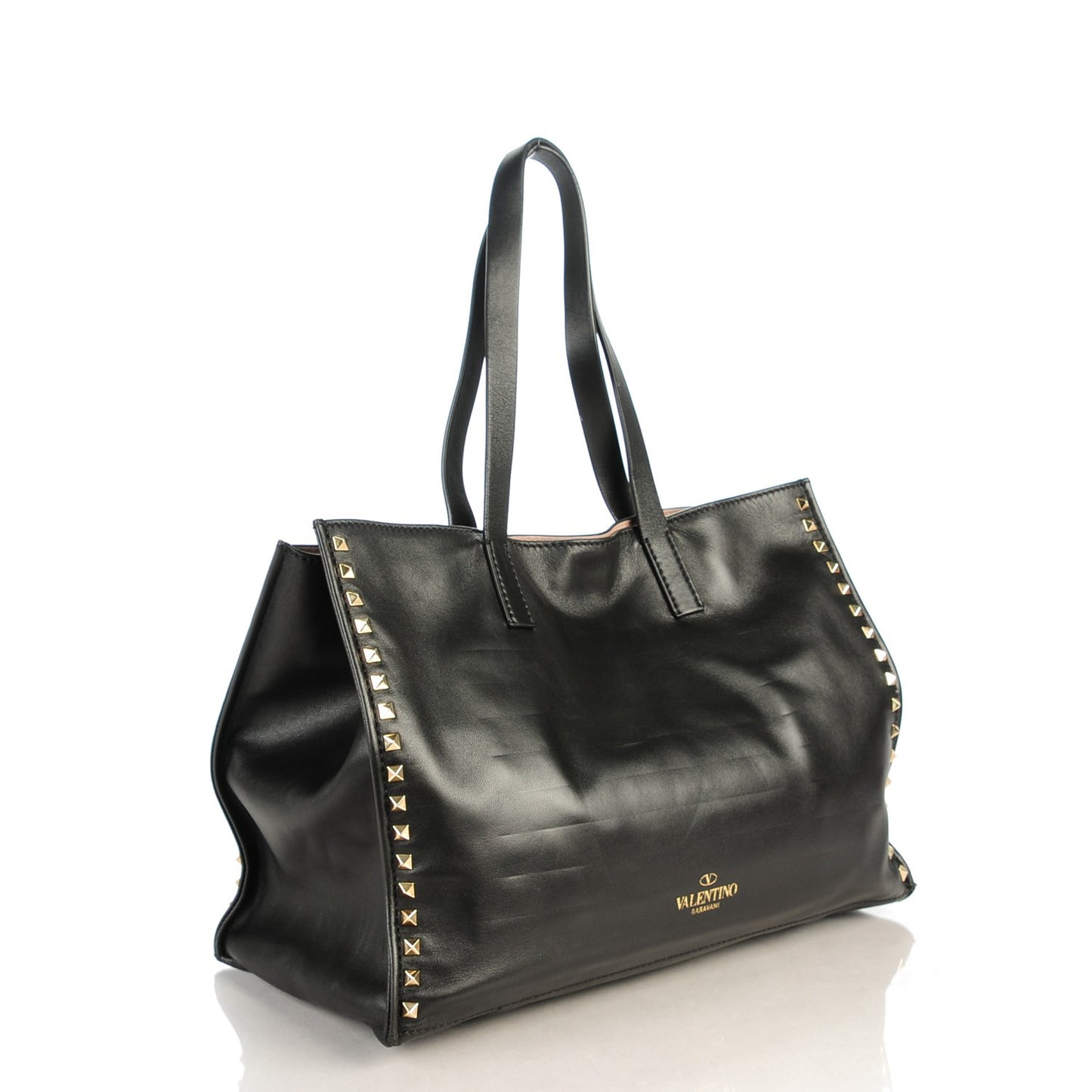 Nappa Medium Rockstud Soft Tote Black