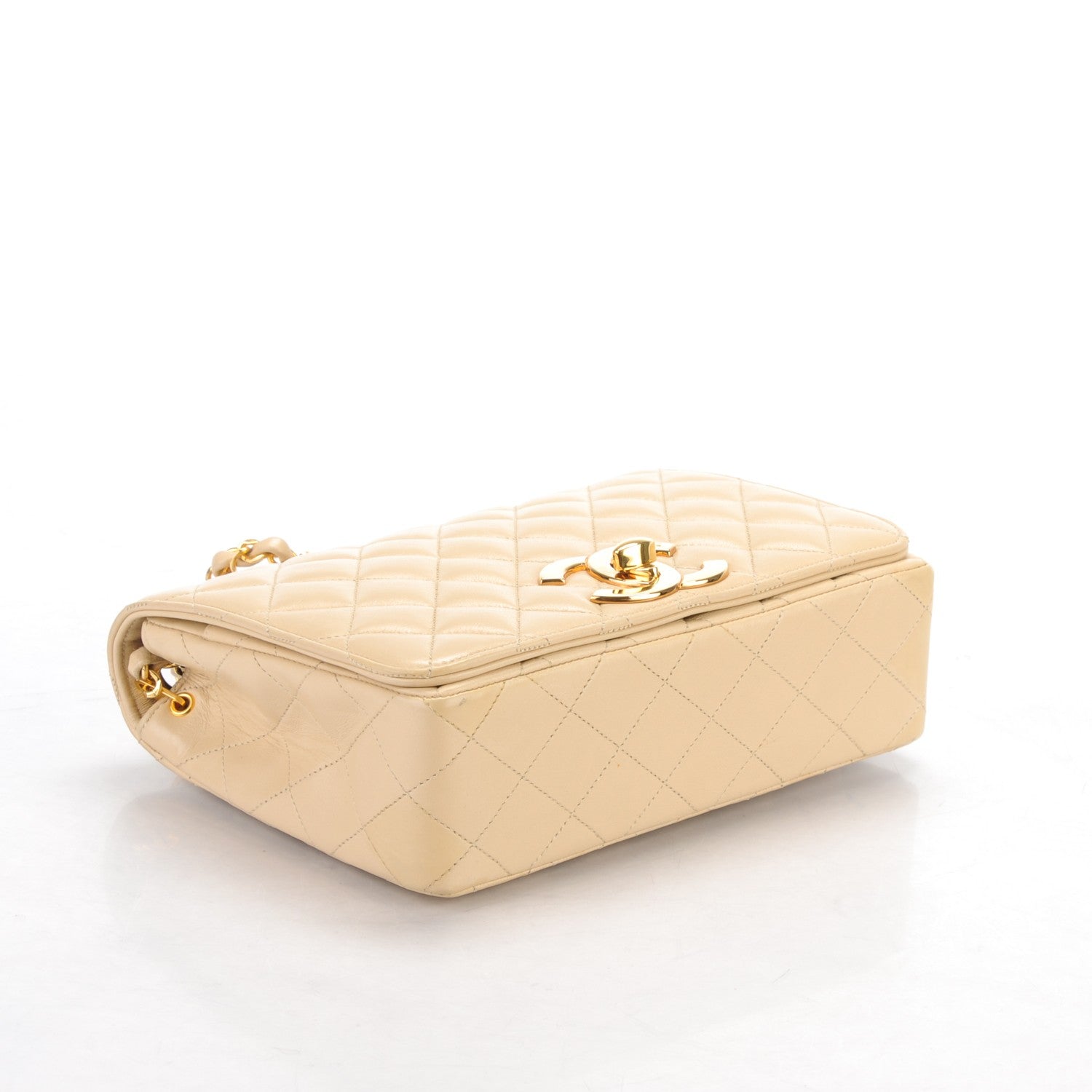 Chanel Lambskin Quilted Small Single Flap Beige 4 of 8