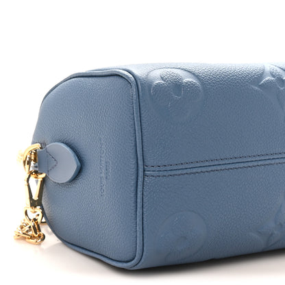 Louis Vuitton Metallic Empreinte Monogram Giant Speedy Bandouliere 20 Navy Nacre 8 of 10