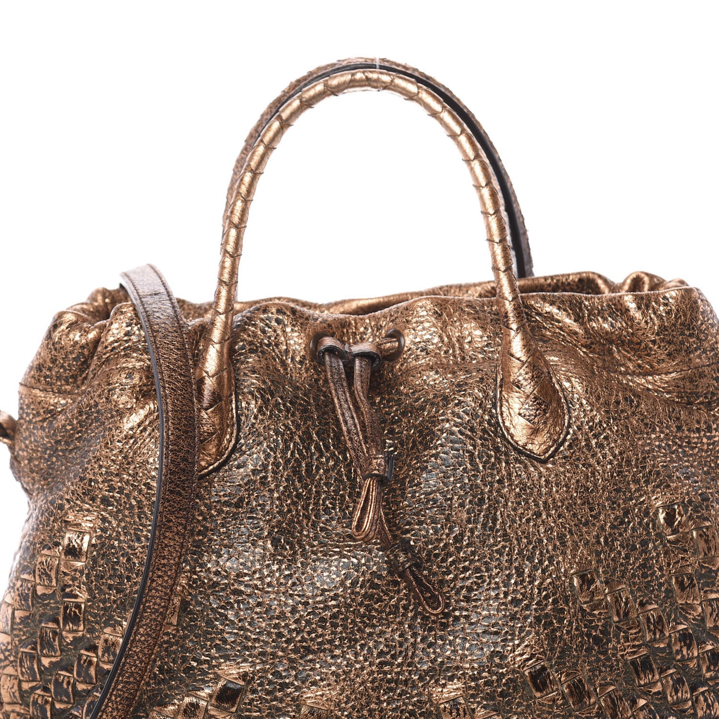 Cervo Intrecciato Satchel Rame Ossidato