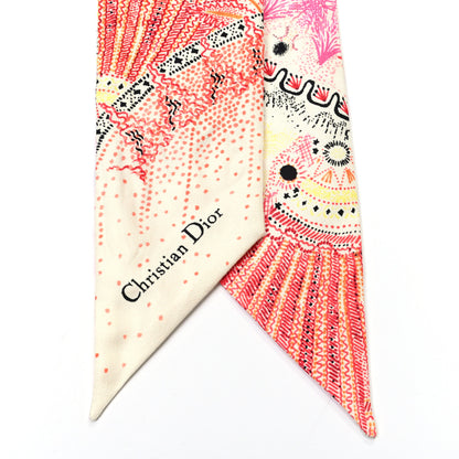 Christian Dior Silk Tree of Life Mitzah Scarf Beige 2 of 3
