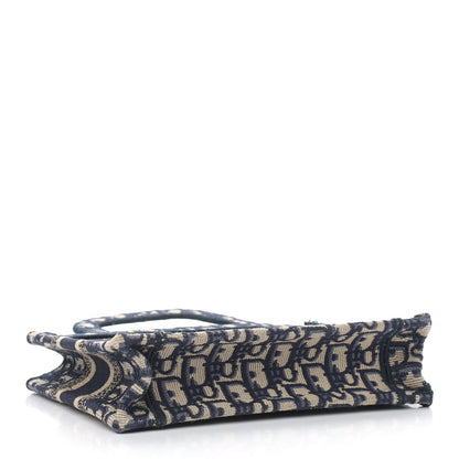 Christian Dior Oblique Mini Book Tote Blue Multicolor 4 of 10