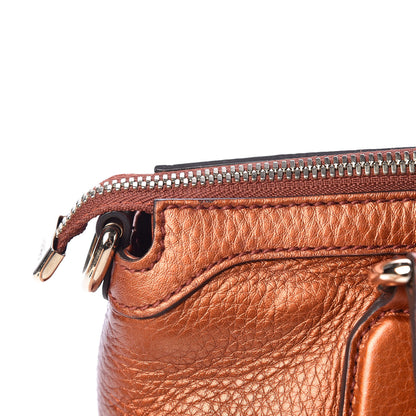Gucci Metallic Cellarius Calfskin Small Soho Top Handle Satchel Burnt Orange 13 of 13