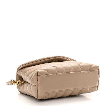 Saint Laurent Calfskin Y Quilted Monogram Toy Loulou Crossbody Bag Dark Beige 4 of 10