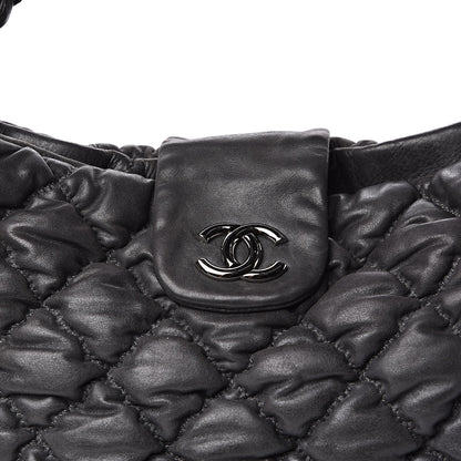 Chanel Iridescent Calfskin Bubble Quilt Hobo Grey 10 of 10