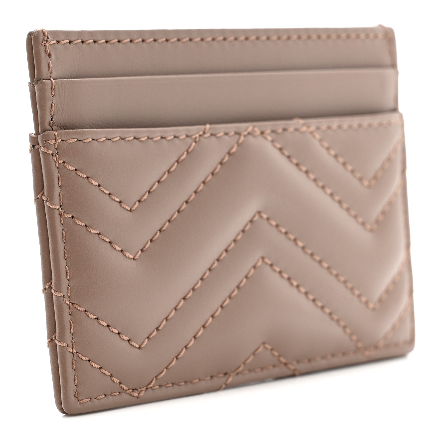 Gucci Calfskin Matelasse GG Marmont Card Holder Porcelain Rose 3 of 7