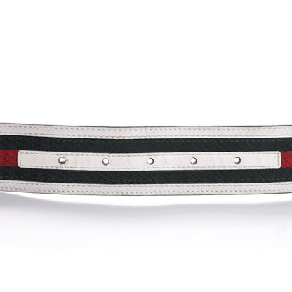 Gucci Canvas Web Interlocking G Belt 85 34 White 5 of 11