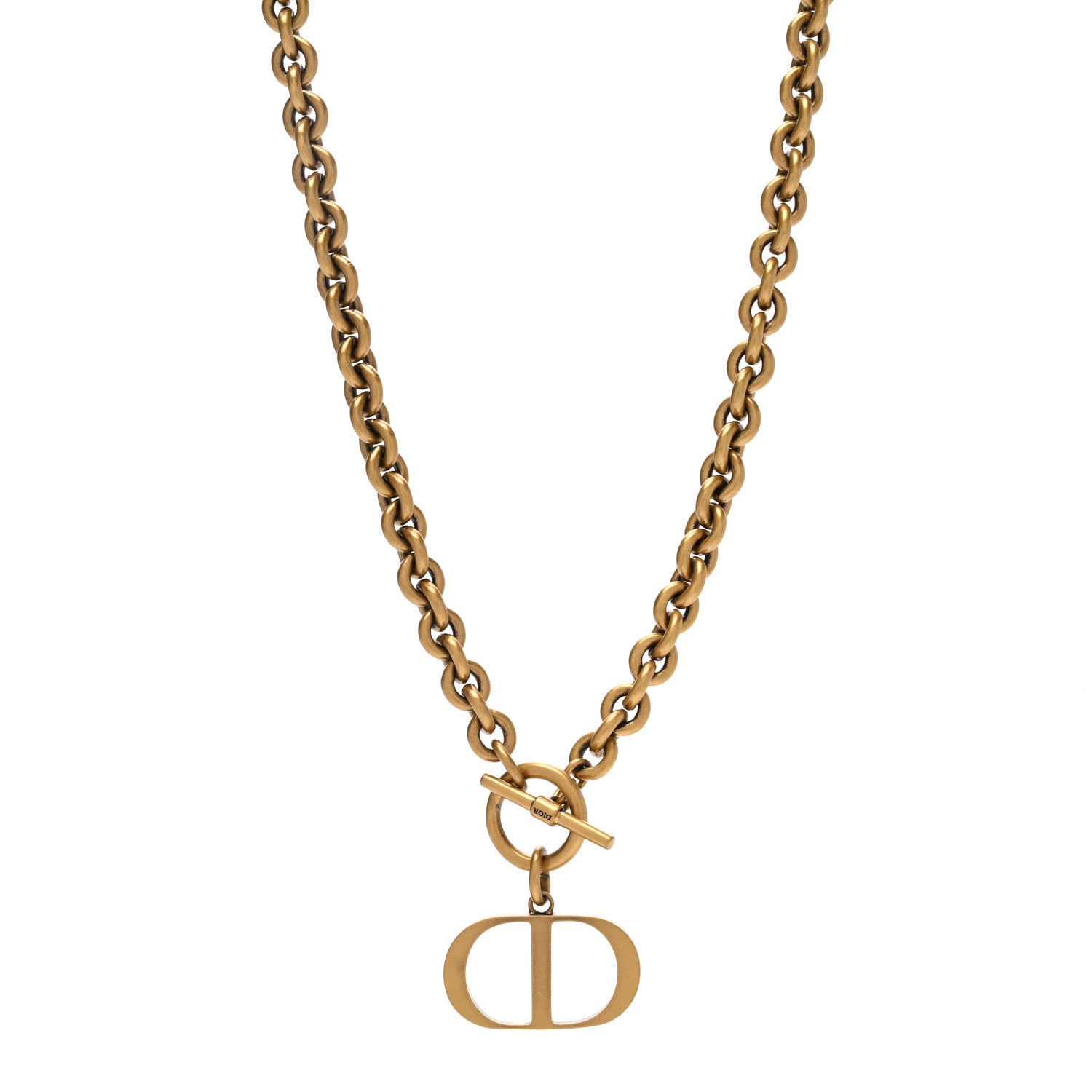 Christian Dior Metal 30 Montaigne Necklace Aged Gold 1 of 4
