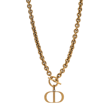 Christian Dior Metal 30 Montaigne Necklace Aged Gold 1 of 4
