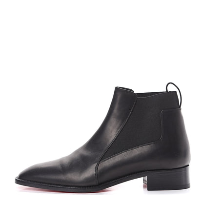 Christian Louboutin Calfskin Mens Melon Flat Chelsea Boots 41 Black 1 of 13