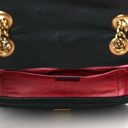Gucci Velvet Matelasse Mini GG Marmont Shoulder Bag Black 5 of 11