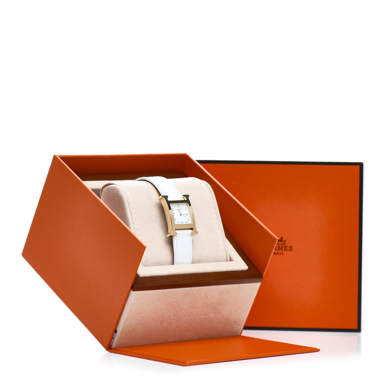 Hermes Stainless Steel Epsom 21mm Heure H Hour Quartz Watch Blanc 5 of 5