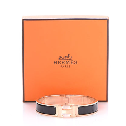 Hermes Enamel Narrow Clic Clac H Bracelet GM Black 5 of 5