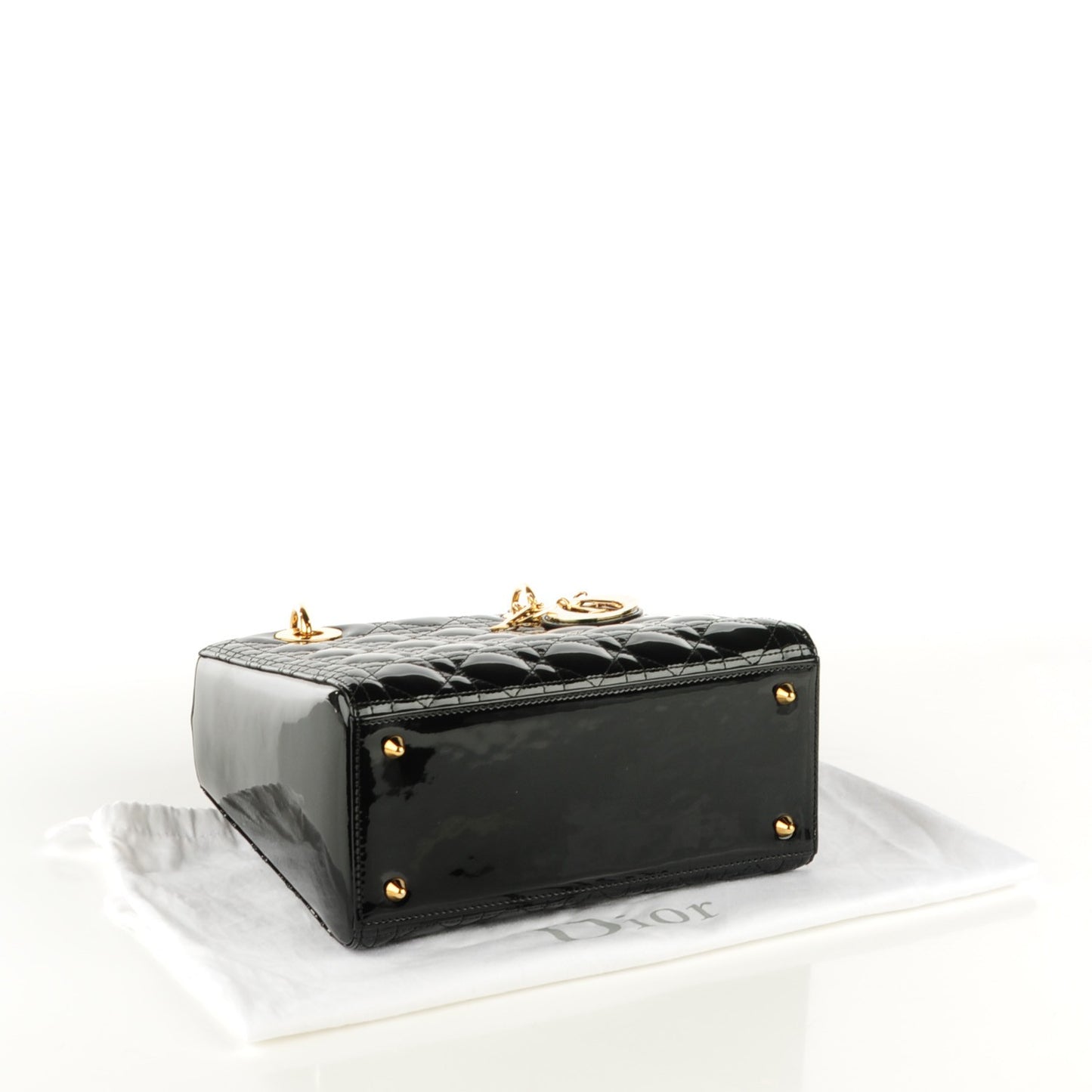 Patent Cannage Medium Lady Dior Black