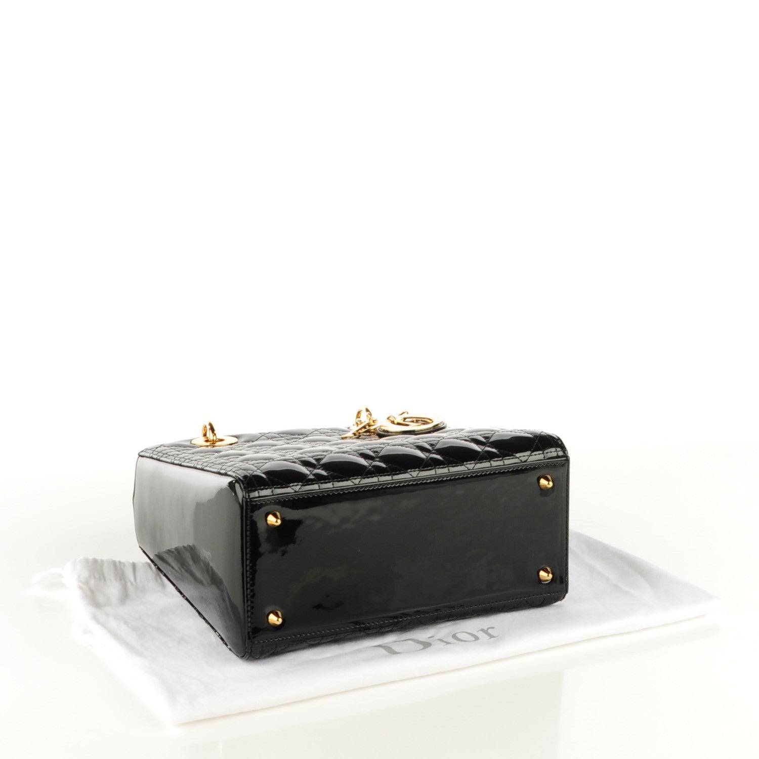 Christian Dior Patent Cannage Medium Lady Dior Black 4 of 8
