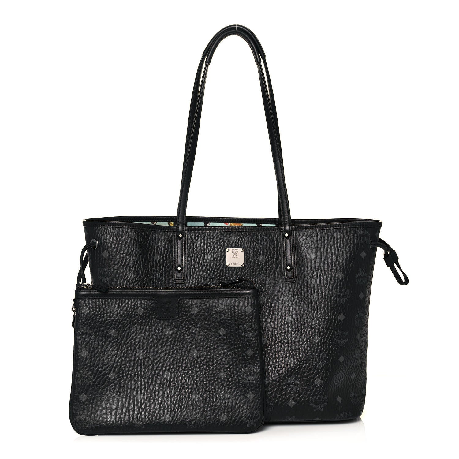 MCM Visetos Medium Reversible Shopper Tote Black 1 of 19