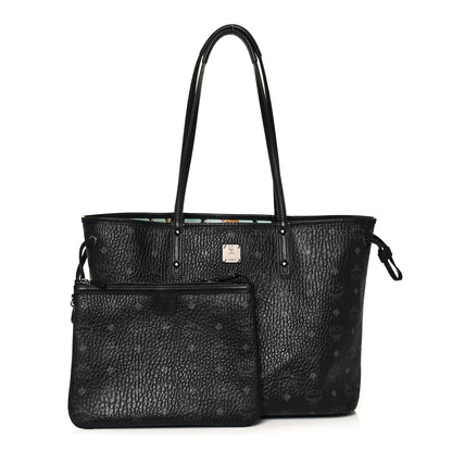 MCM Visetos Medium Reversible Shopper Tote Black 1 of 19