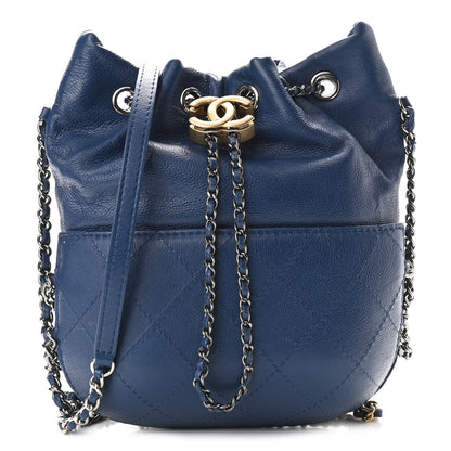 Chanel Calfskin Quilted Small Gabrielle Bucket Dark Blue 1 of 9