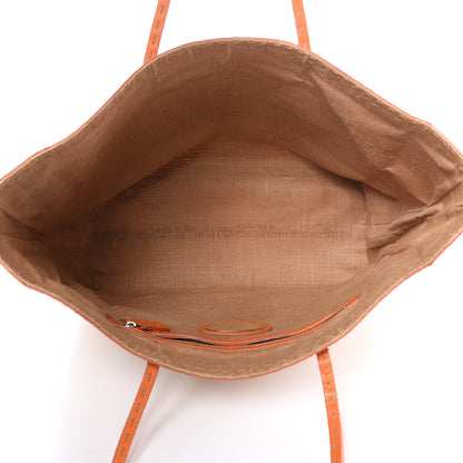 Fendi Raffia Calfskin Romano Selleria Tote Mandarino 5 of 12