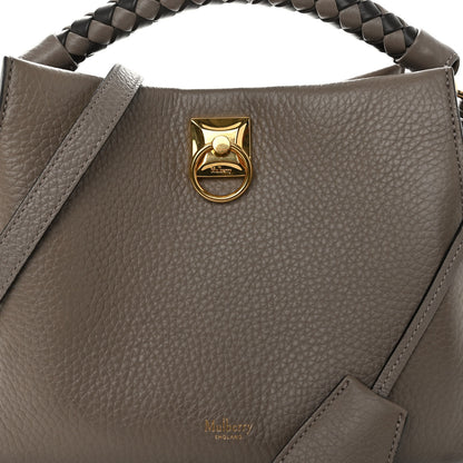 Mulberry Heavy Grain Small Iris Tote Powder Grey Dark Clay 7 of 11