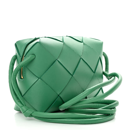 Bottega Veneta Lambskin Maxi Intreccio Small Cassette Camera Bag Mermaid 3 of 9