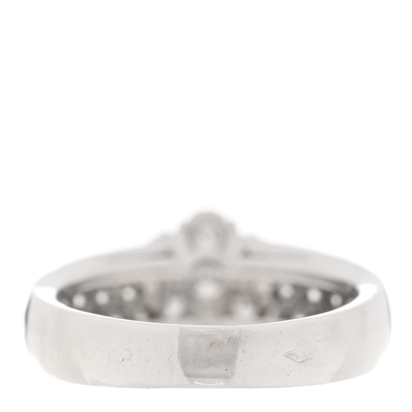 18K White Gold Diamond Fleurette Three-Row Ring 49 5