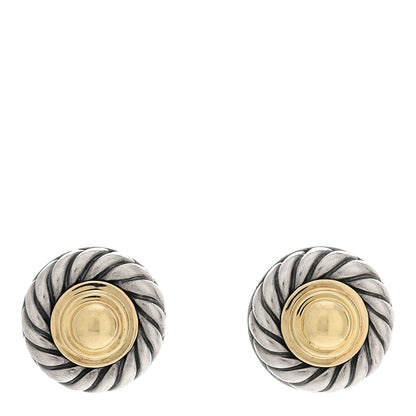 David Yurman Sterling Silver 14K Yellow Gold Cookie Earrings 1 of 4