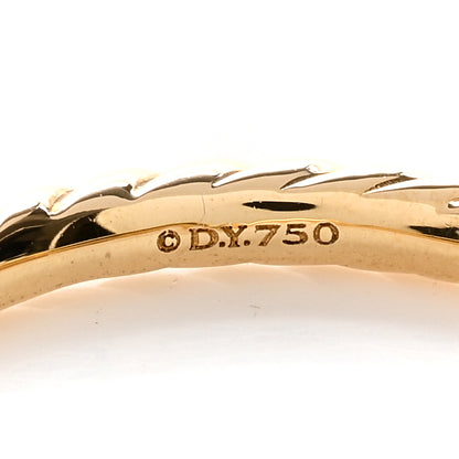David Yurman 18K Yellow Gold Diamond 2mm Cable Collectibles Band Ring 47 4 4 of 4