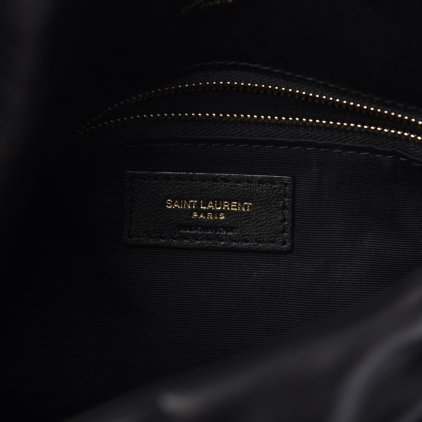 Lambskin Quilted Small Loulou Puffer Monogram Chain Satchel Black