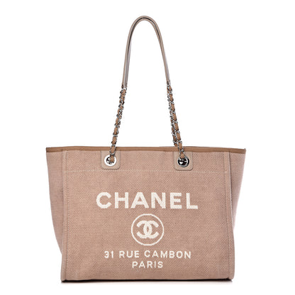 Chanel Canvas Deauville Small Tote Beige 1 of 11
