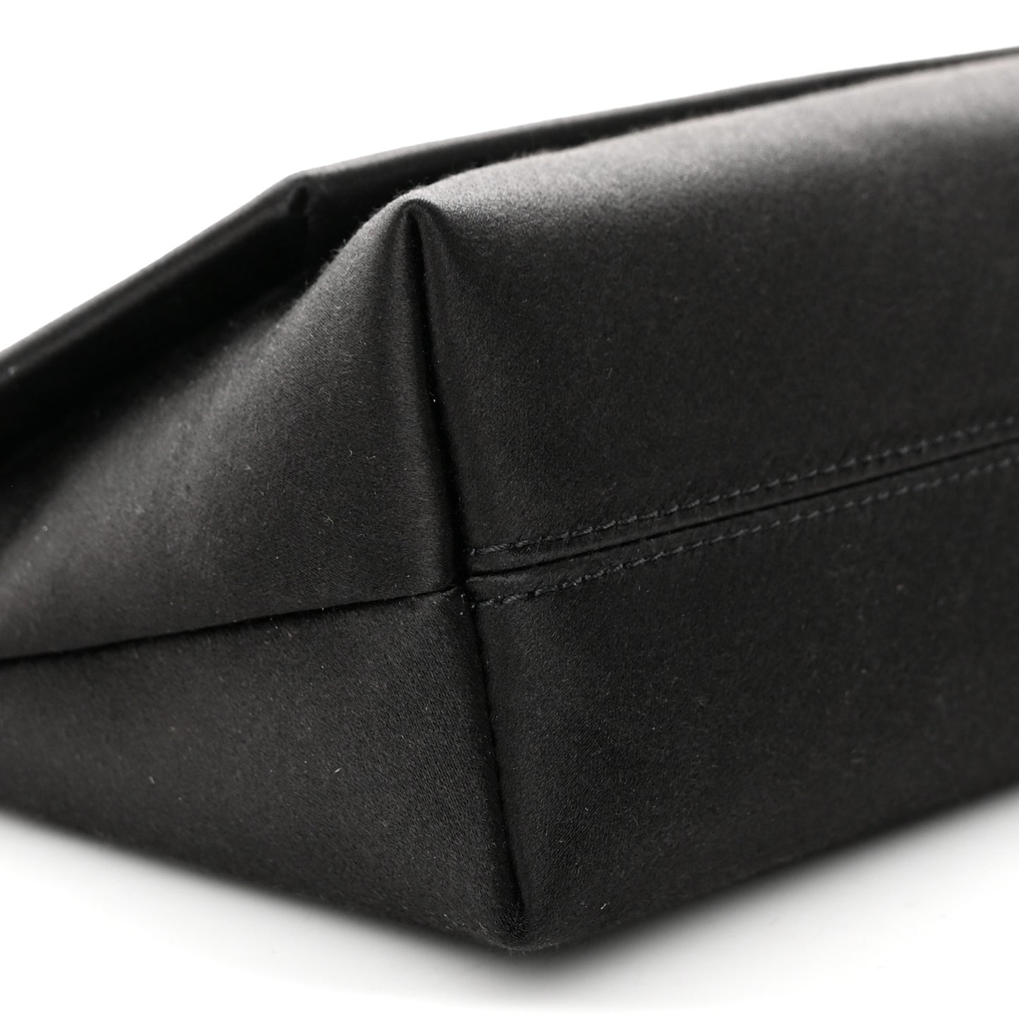 Satin Mini Label Chain Shoulder Bag Black