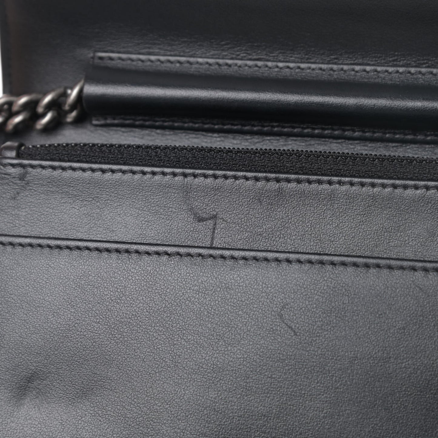 Caviar Quilted Boy Wallet On Chain WOC Black