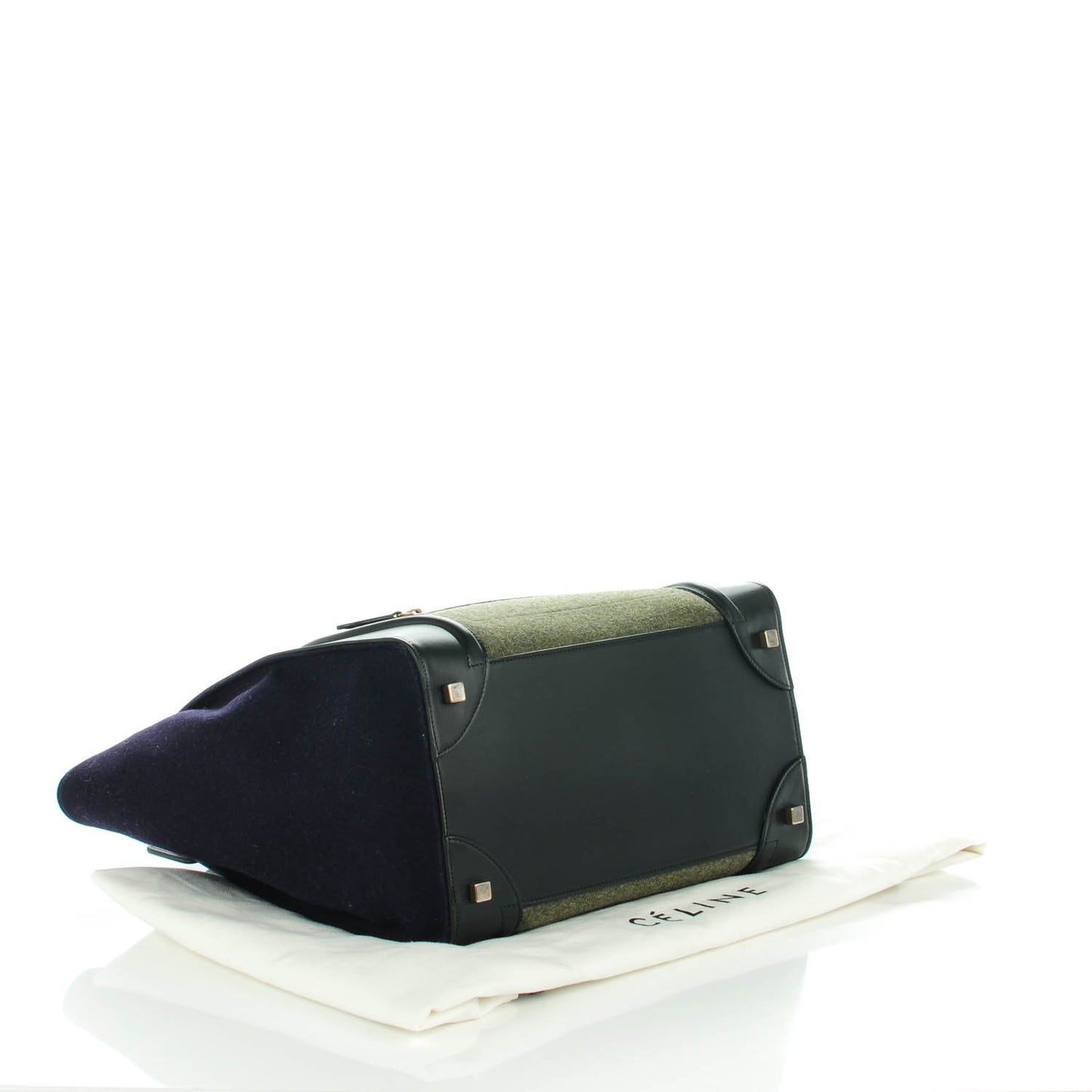 Smooth Calfskin Felt Mini Tri-Color Luggage Khaki