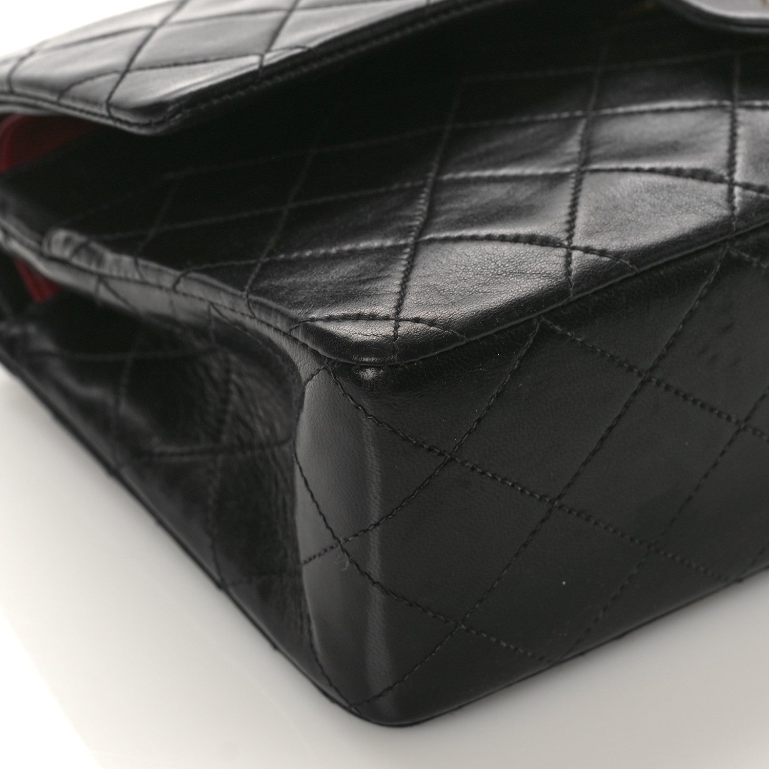 Chanel Lambskin Quilted Medium Double Flap Black 8 of 11