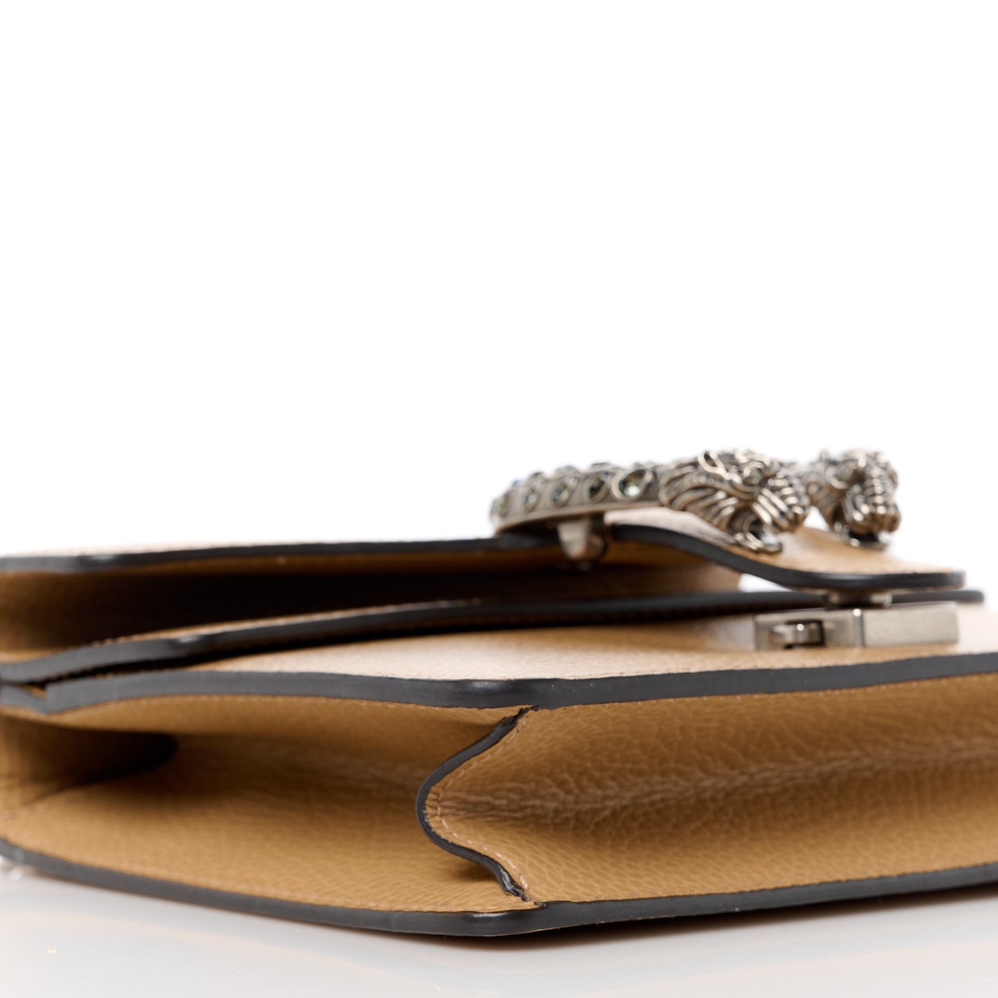 Dollar Calfskin Crystal Mini Dionysus Shoulder Bag Natural Tan Black Diamond