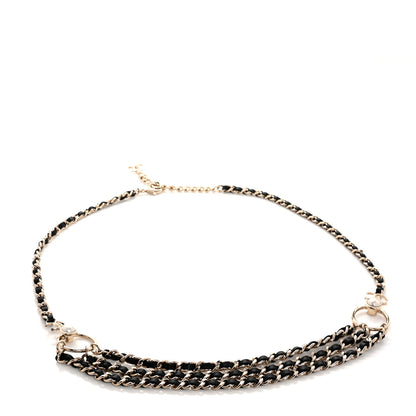Chanel Lambskin CC Chain 85 Belt Black Gold Pearly White 1 of 5