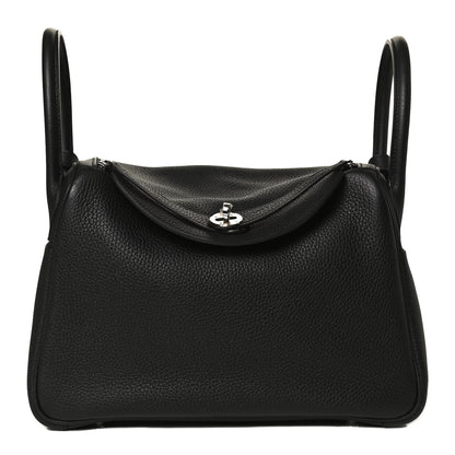 Hermes Taurillon Clemence Lindy 30 Black 1 of 12