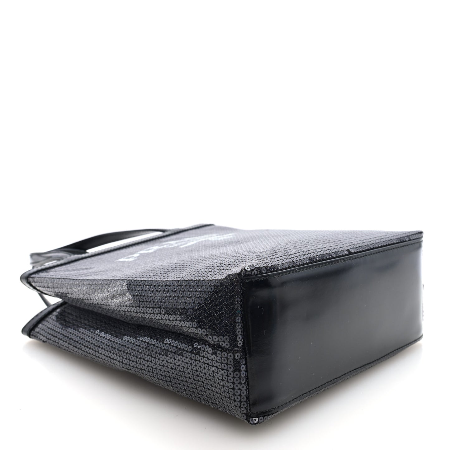 Sequin Rete Paillettes Small Tote Bag Black
