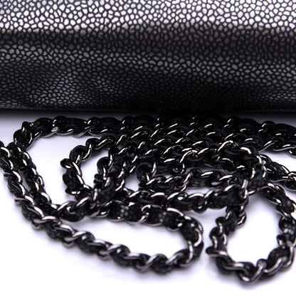 Chanel Metallic Caviar Half Moon Wallet On Chain WOC Dark Silver 12 of 12