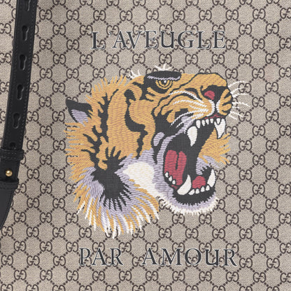 Gucci GG Supreme Monogram L'Aveugle Par Amour Print Vertical Tote Black 9 of 9