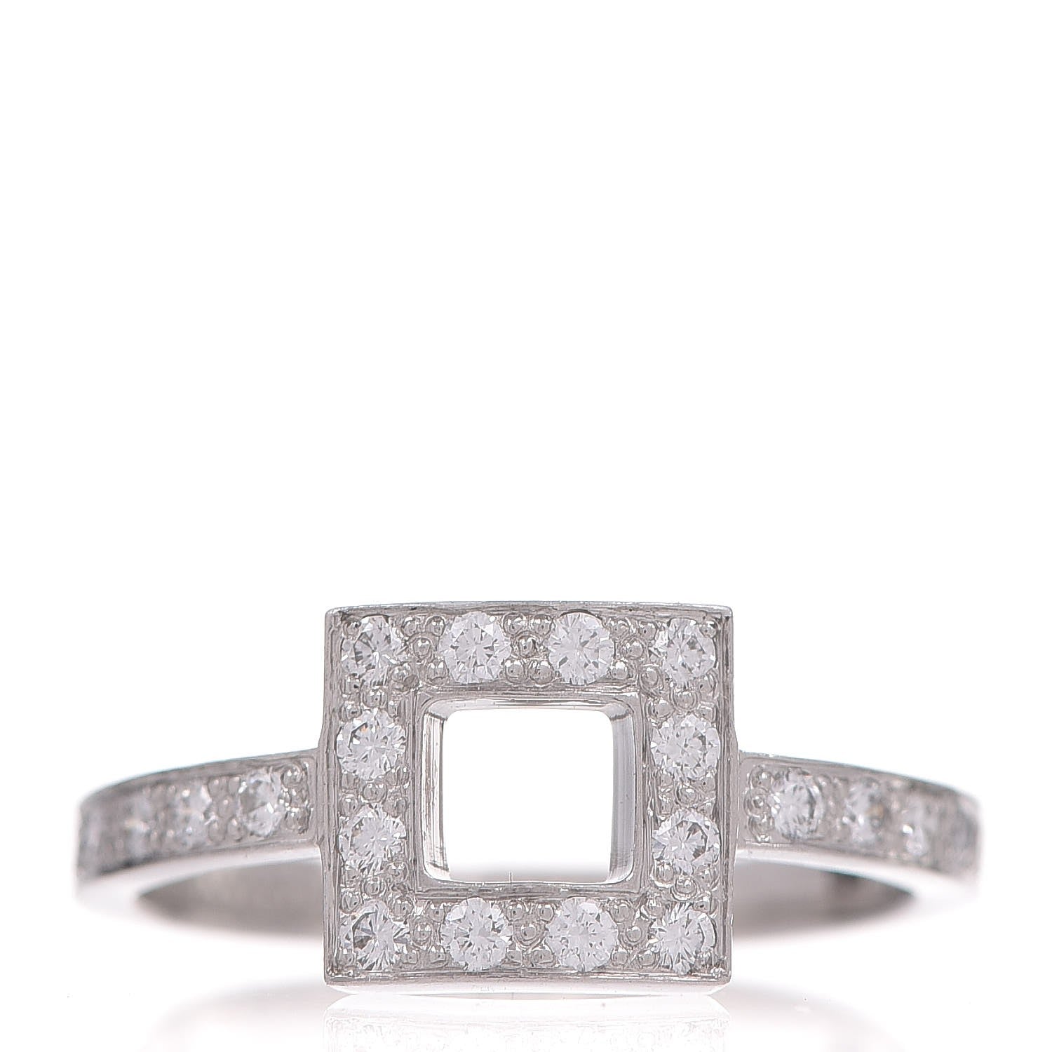 Tiffany Platinum Diamond Square Ring 49 4.75 1 of 7