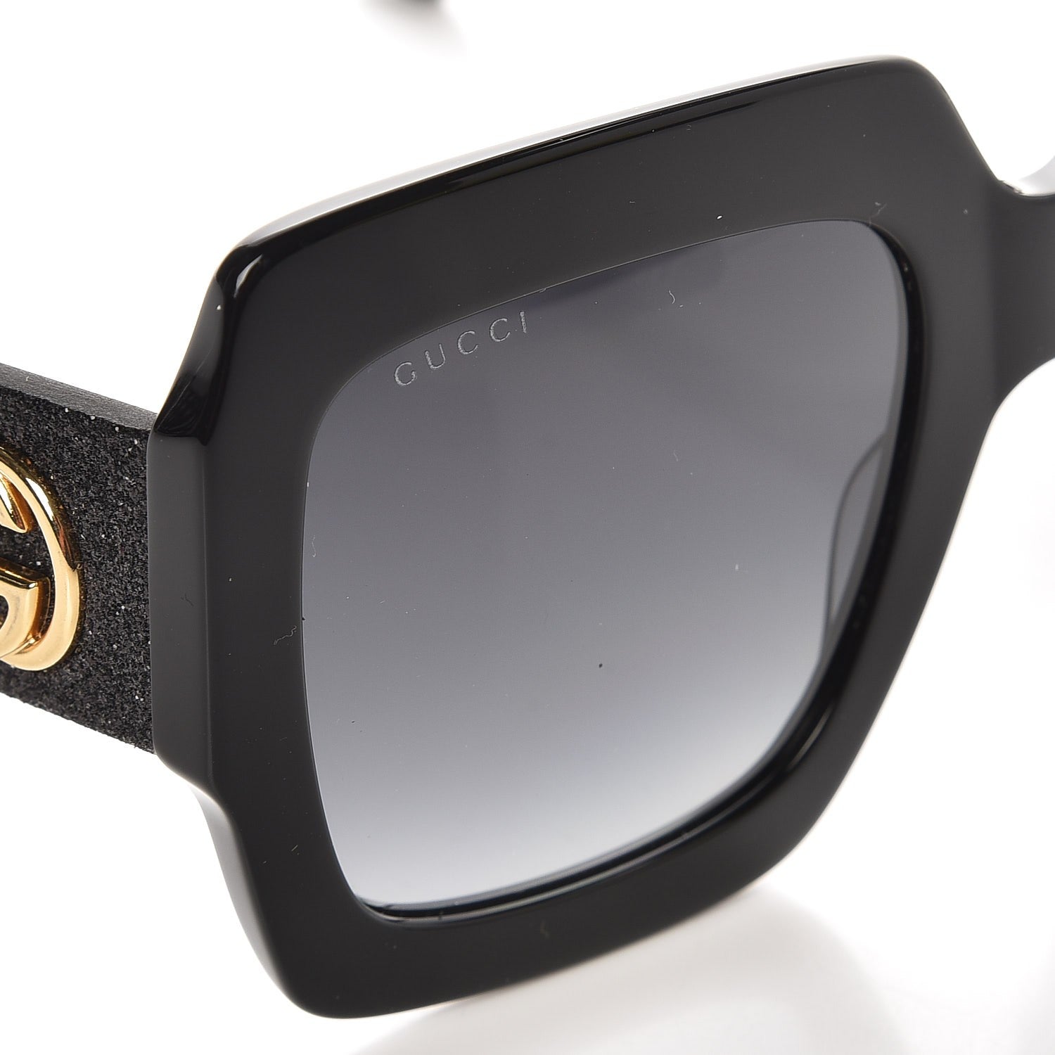 Gucci Square Frame Glitter GG0102S Sunglasses Black 8 of 9
