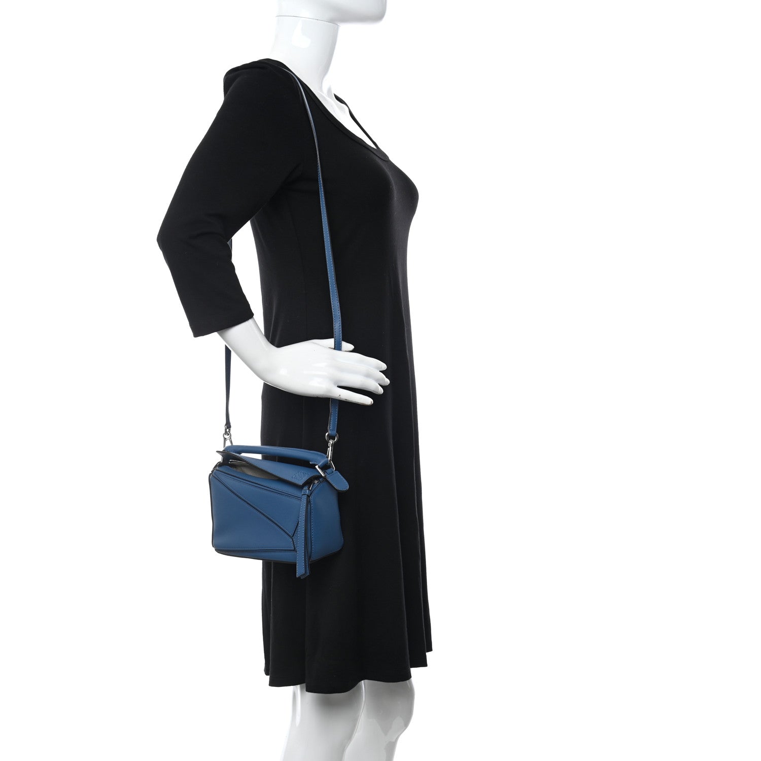 Loewe Calfskin Mini Puzzle Bag Blue 3 of 12
