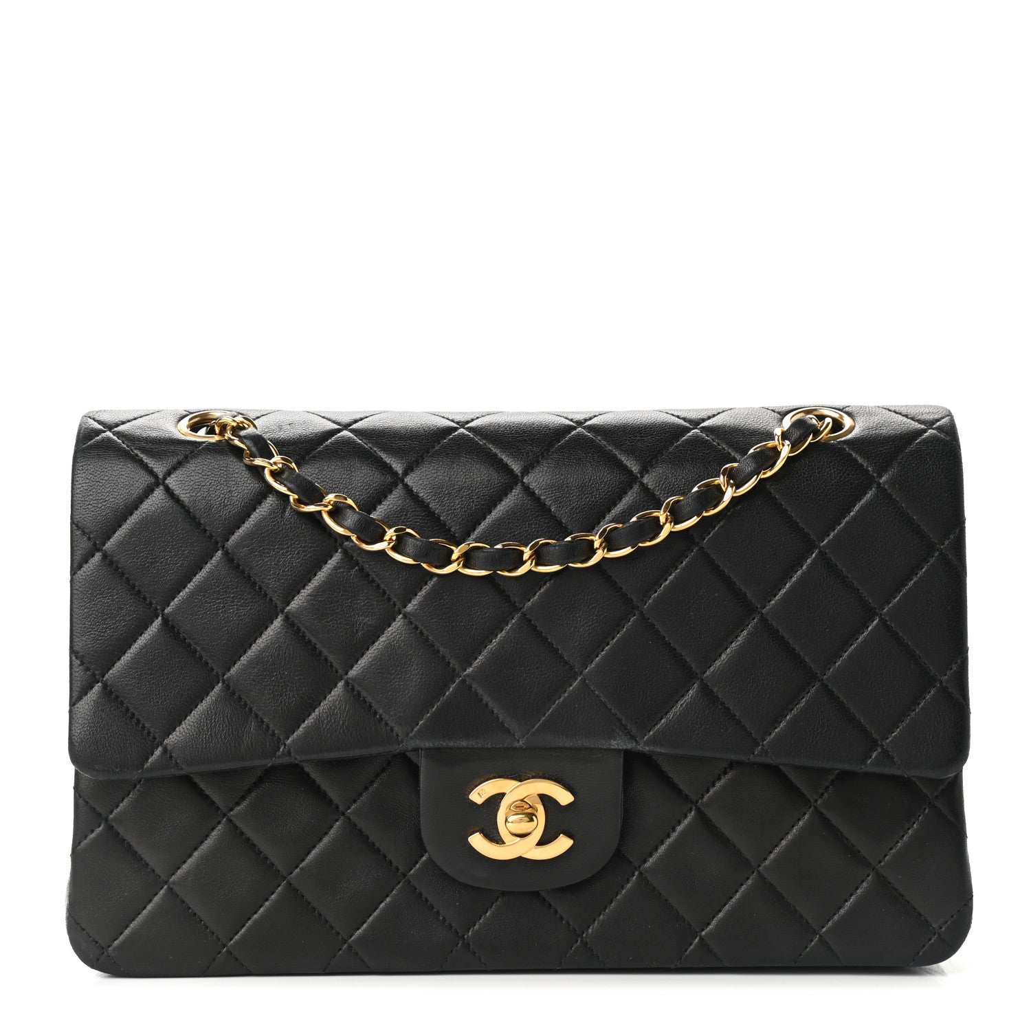 Chanel Lambskin Quilted Medium Double Flap Black 1 of 9