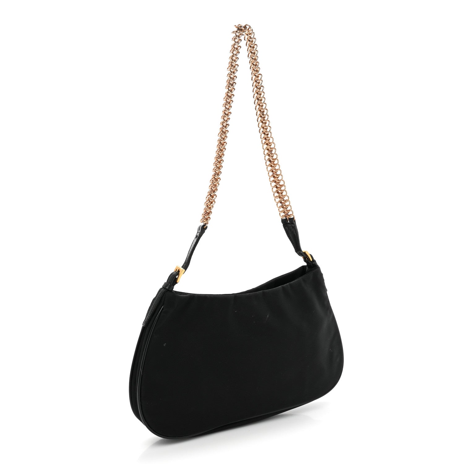 Prada Tessuto Light Nylon Chain Shoulder Bag Black 3 of 9