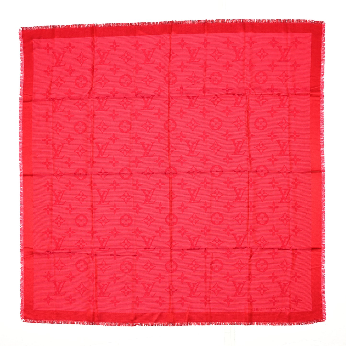 Silk Wool Monogram Shawl Pomme D'Amour