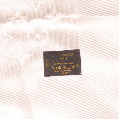 Louis Vuitton Wool Silk Monogram Shawl White 4 of 4