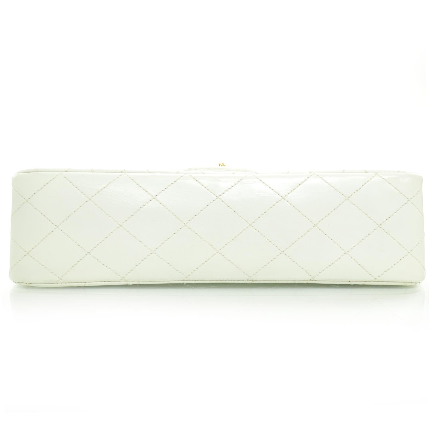 Chanel Lambskin Quilted Medium Double Flap White GHW 5 of 10