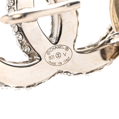Chanel Chain Link Crystal CC Dog Tag Charm Necklace Gold 5 of 8