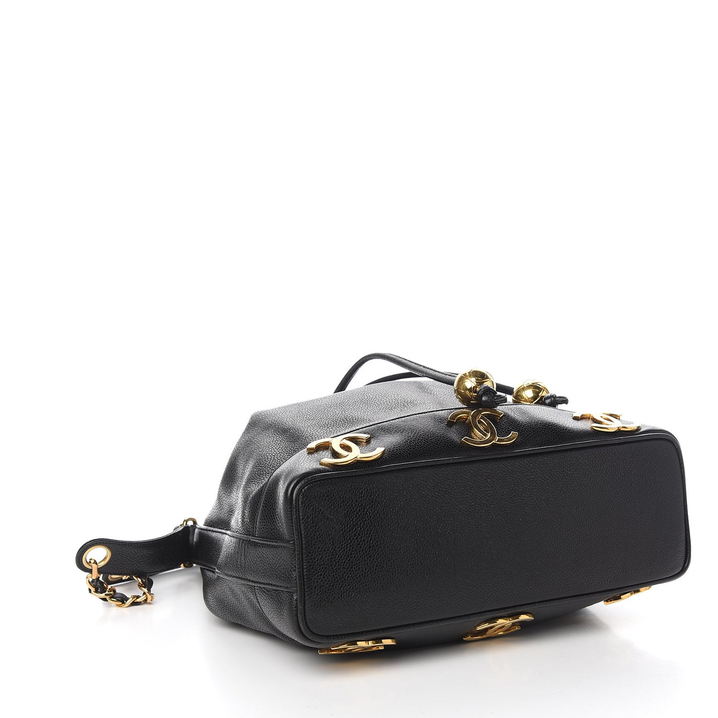 Caviar CC Drawstring Shoulder Bag Black